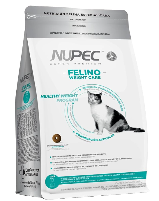 Nupec Felino Weight Care 1.5 Kg - Alimento Especializado para Control de Peso en Gatos