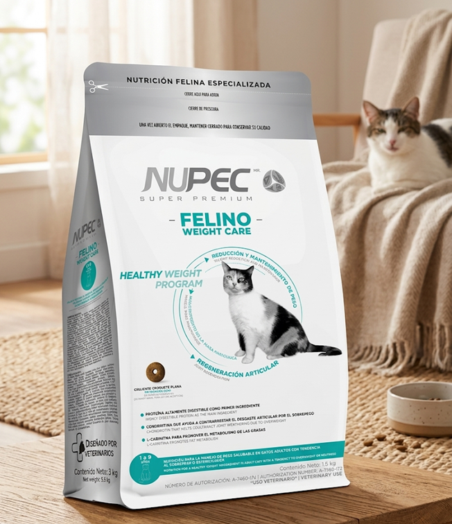 Nupec Felino Weight Care 1.5 Kg - Alimento Especializado para Control de Peso en Gatos